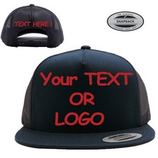 Personalized Custom Embroidery Mesh Classic Trucker Cap Hat Yupoong 6006 Black