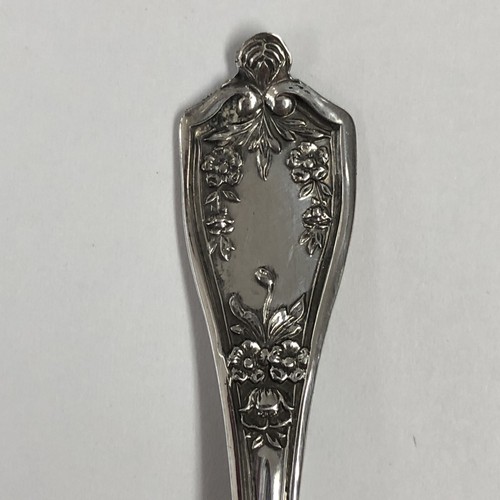 ONE ONLY Baker Manchester Sterling Silver Salt Spoon 2 1/2" Floral BMS17 Pattern - Picture 2 of 12