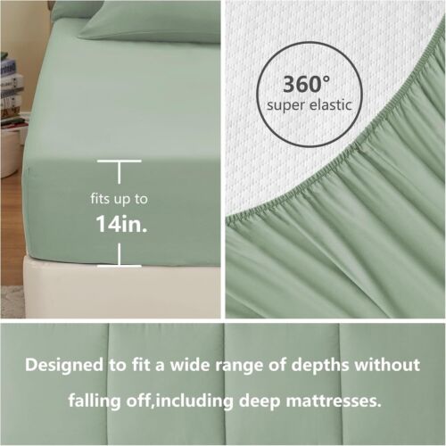 Sage Green Comforter King 7 Green King Size Comforter Set Bedding Sets King - Picture 6 of 7