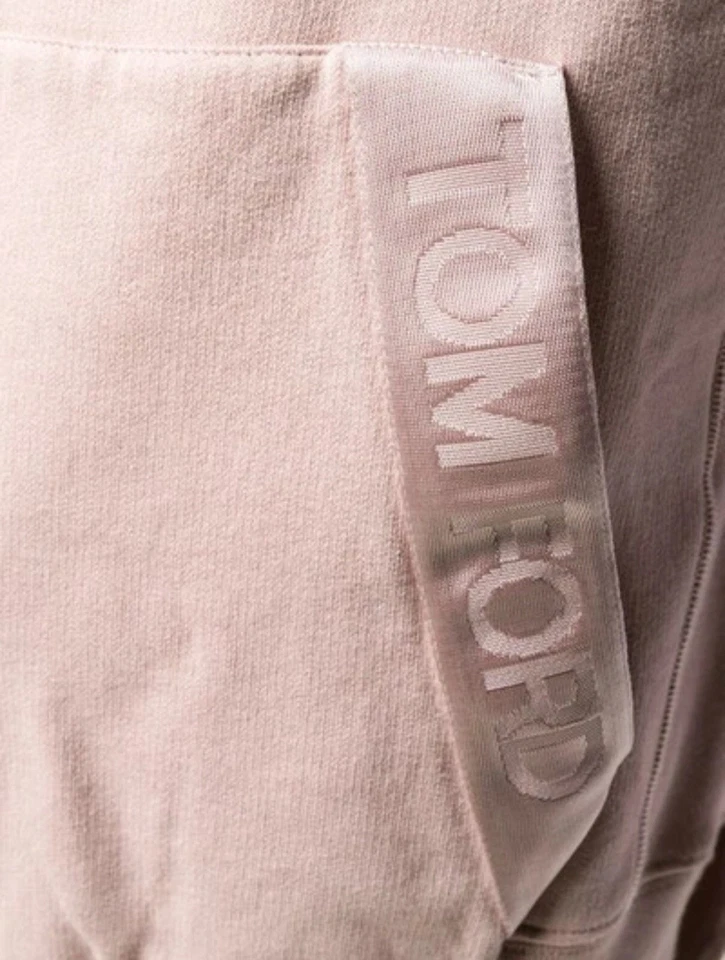 Sudadera con capucha Tom Ford para hombre teñida con logotipo cremallera rosa talla grande Foto 3 de 3