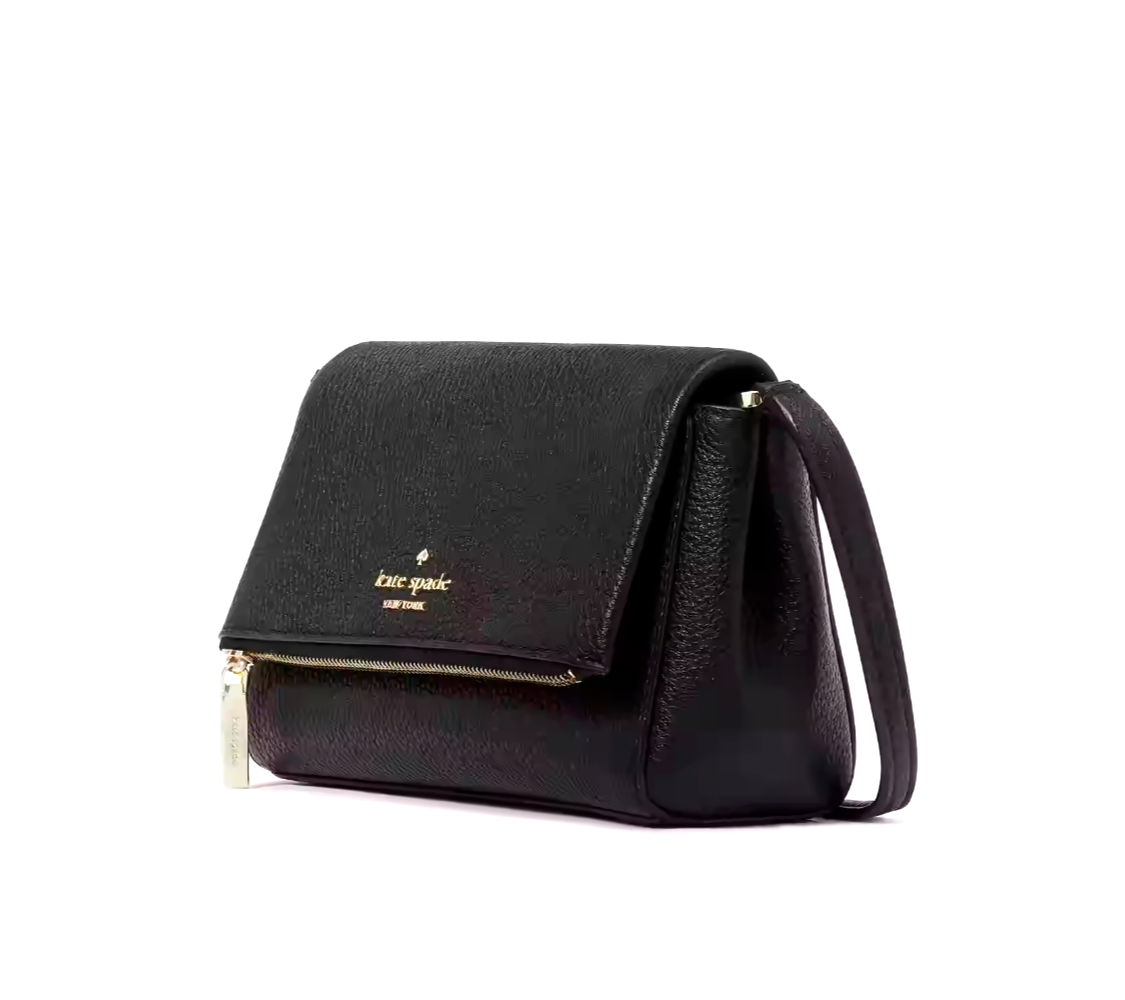 Kate Spade Leila Mini Zip Black Pebble Leather Crossbody Bag Kate Spade Leila Mini Zip Black Pebble Leather Crossbody Bag