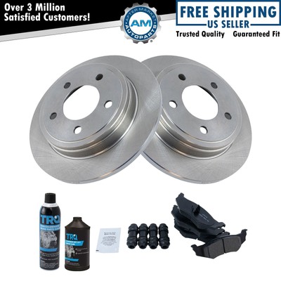 Ceramic Brake Pad & Rotor Kit Rear LR RR w/Chemicals