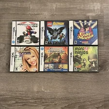 Nintendo DS 6 Game Lot Professor Layton Diabolical Mario Kart Batman Cake CIB