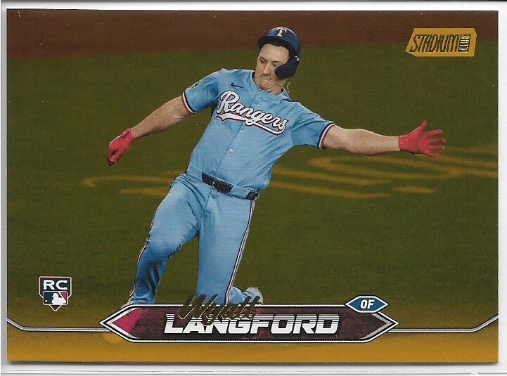 2024 Topps Stadium Club Wyatt Langford #30 Rookie Gold Foil Texas Rangers SP
