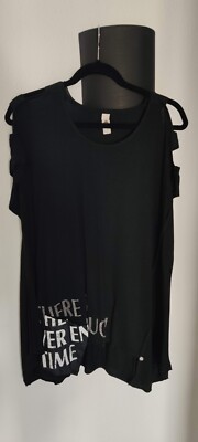 TREDY Shirt 'Time', schwarz Gr. 1 (entspricht aber eher Gr. 44 - 50)
