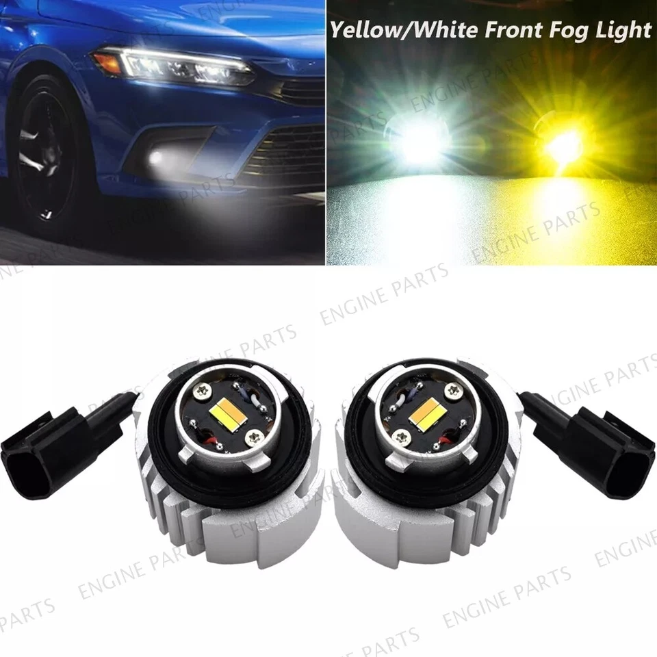 1Pair Yellow/White L1B LED Front Fog Light Bulbs For Honda Accord Acura Integra - Image 4 of 4