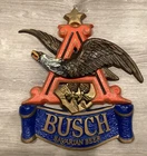 VTG 18x18" ANHEUSER BUSCH BAVARIAN BEER EAGLE PLASTIC FAUX WOOD BAR SIGN