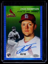 2023 Topps Chrome Platinum Ann. Zack Thompson RC Blue Prism Auto /99 Cardinals