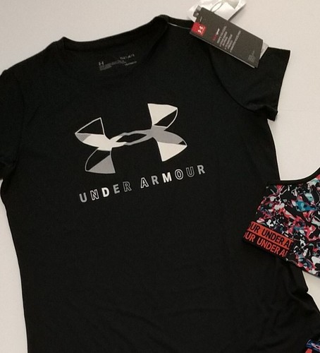 New! Girl's Under Armour T-Shirt Bra Leggings Outfit Size Youth Large - Picture 2 of 4