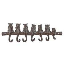Cast Iron Cat Tails Wall Hook Rack Key Leash ...