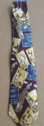 Corbata de seda de golf artefactos de museo vintage golfista - Imagen 2 de 2
