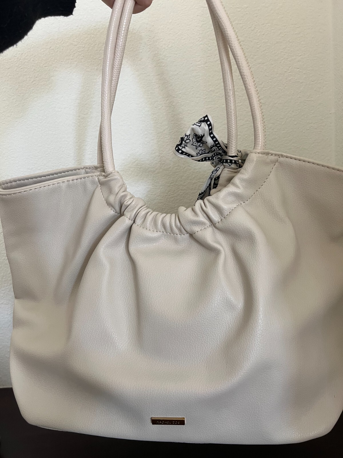 Rachel Zoe Beige Travel Tote Bag with Free Ribbon for Vacation