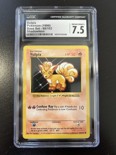 Vulpix (Shadowless) graded CGC 7.5 for sale on eBay