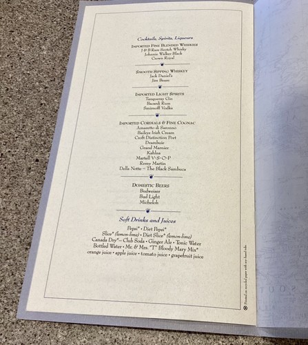 TWA Royal Ambassador B-727 Collector Series Menu - Picture 5 of 6