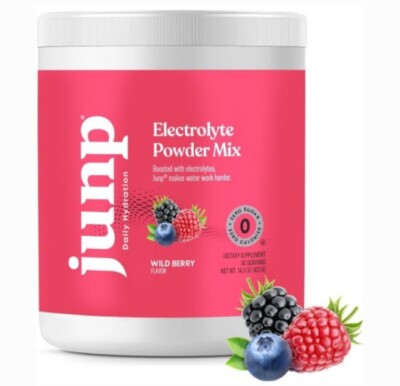 JUNP Electrolytes Powder Zero Sugar Wild Berry Hydration Drink Mix 90 Servings