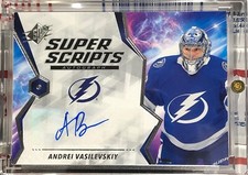 2020-21 UPPER DECK SPX ANDREI VASILEVSKIY, #S-AV, AUTO, SUPER SCRIPTS, BOLTS   S