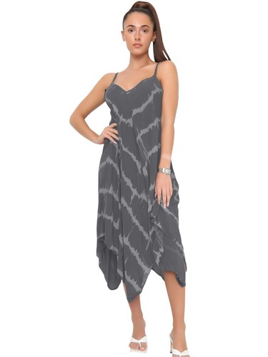 Maxi vestido de verano italiano con tirantes estampado de playa con cuello en V sin mangas para mujer - Imagen 245 de 253