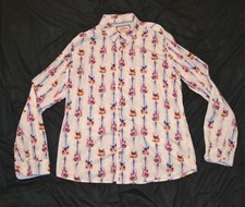 FRIDAY Shirt Men's Bold Eyecatching Joe Browns Hawaiian Guitars Shirt Large
