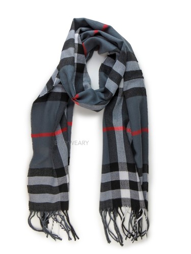 Men Women 100% Cashmere Scarf Check Tartan Plaid Wrap Scarves Winter Thermal - Picture 9 of 15