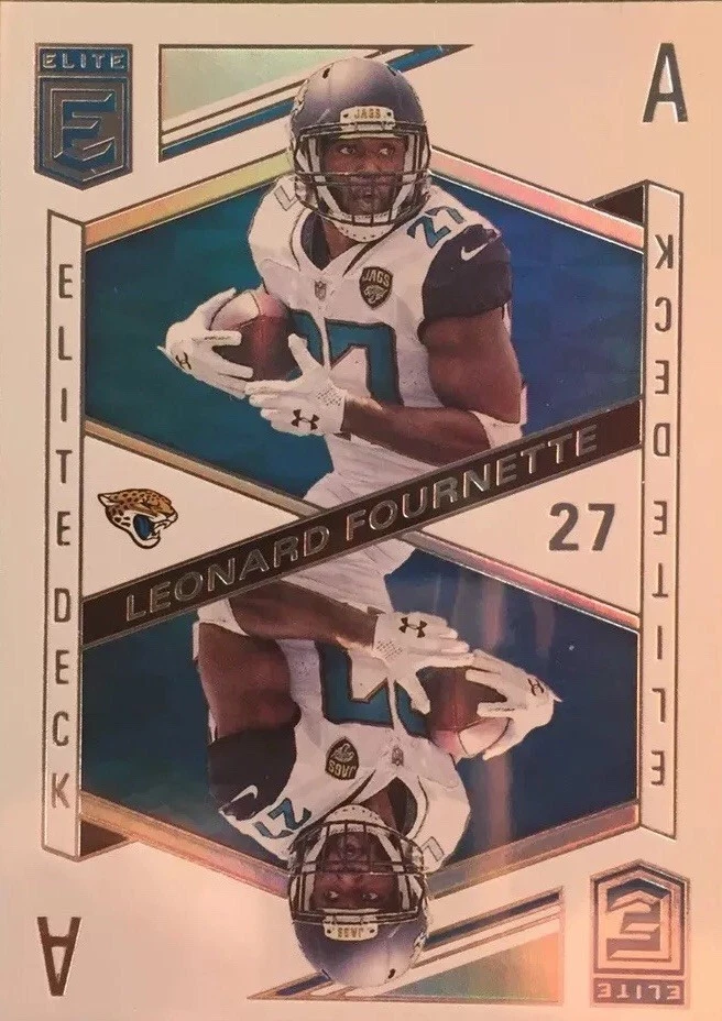 LEONARD FOURNETTE REFRACTOR PRIZM Card 2018 Panini Elite Deck #ED-19 SSP JAGUARS - Image 3 of 4