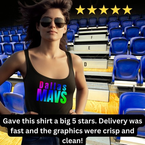 Dallas~Mavs Tank Top Womens sml-2xl Ladies Basketball Jersey Black - Picture 3 of 5