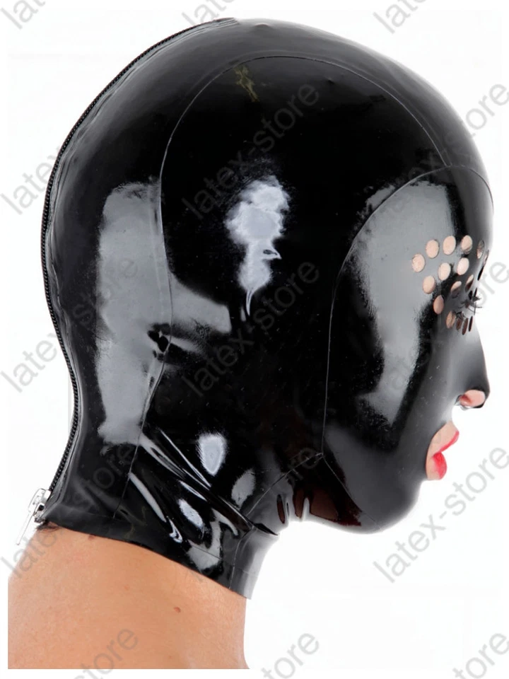 155-7 Latex Rubber Gummi Mask Hood Flyeyes customized catsuit unique 0.7mm cool - Image 3 of 4