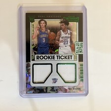 Panini Contenders Josh Giddey Tre Mann Dual Patch GREEN CRACKED ICE RT2-OKC