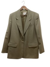 Talbots Blazer Jacket Sz 12 Classic Office Career Wool Olive Green USA Made