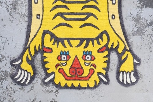 Yellow 3x5 Ft Tibetan Tiger Rug Animal Print Tufted Area Rug With Wool Carpet - Picture 5 of 10