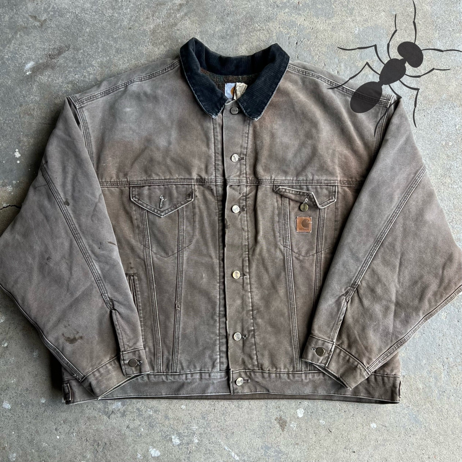 Vintage Carhartt Brown Lined Workwear Trucker Jacket