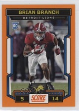 2023 Score Rookies Orange Brian Branch #380 1u6