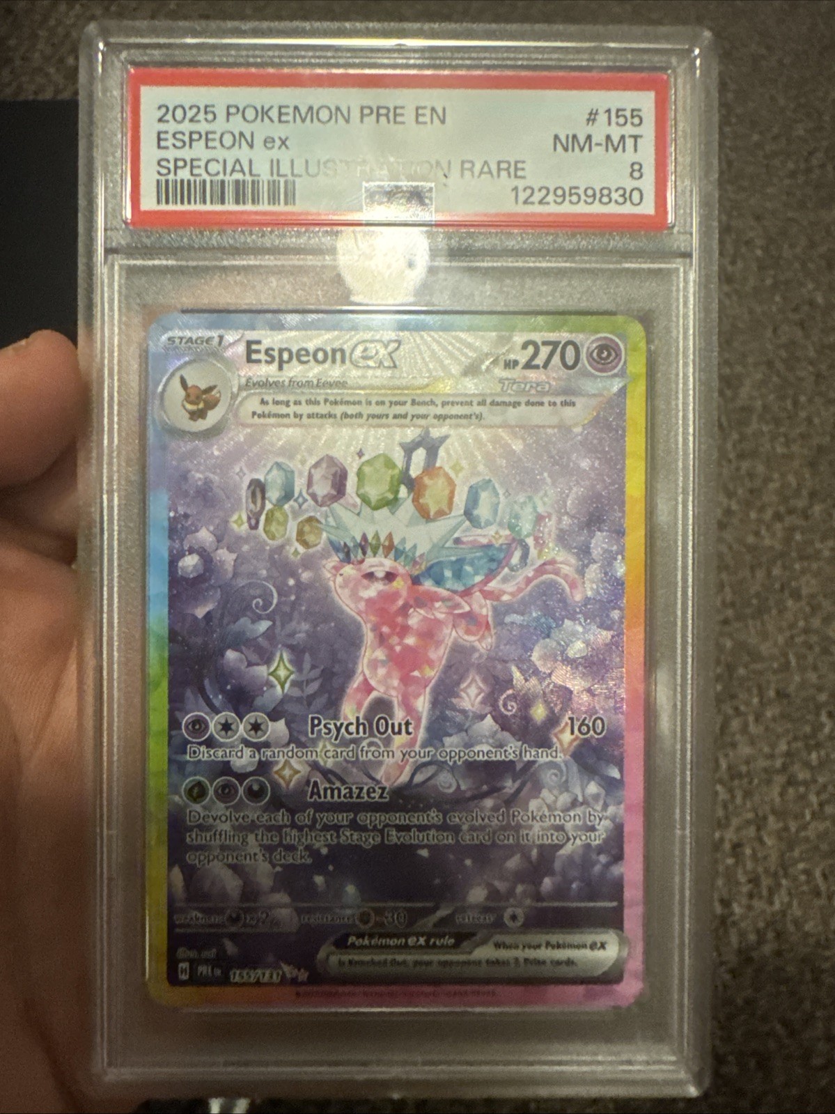 Espeon EX 155/131 Prismatic Evolutions PSA 8