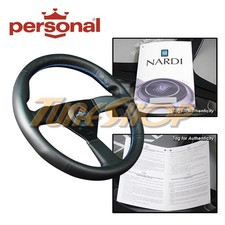 Italy Personal Neo Eagle 345mm Steering Wheel Black Leather Blue Stiching Horn
