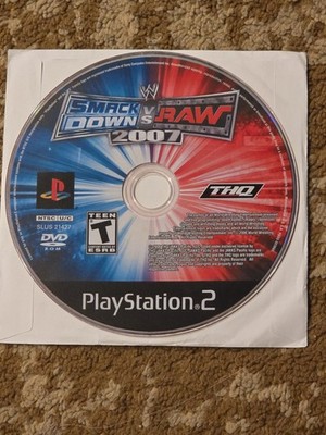 THQ WWE SmackDown vs. Raw 2007 Sony PlayStation 2 PS2 Wrestling Game Disc Only