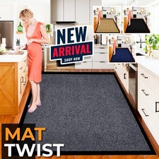 Heavy Duty Rubber Barrier Mat Non Slip Hallway Runner Rug Indoor Outdoor Rug