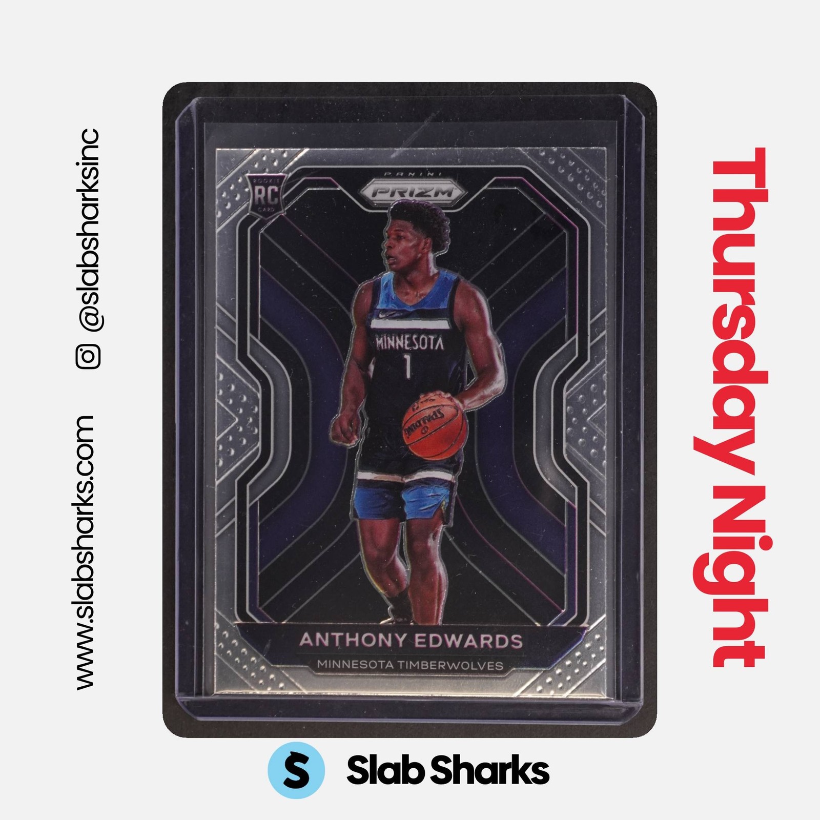 2020 PANINI PRIZM #258 ANTHONY EDWARDS UNIFROM VARIANT ROOKIE RC