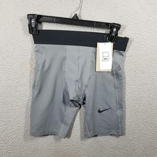 NIKE Pro Big Kids' Boys' Dri Fit Shorts Medium Gray Black Training FJ6820-084