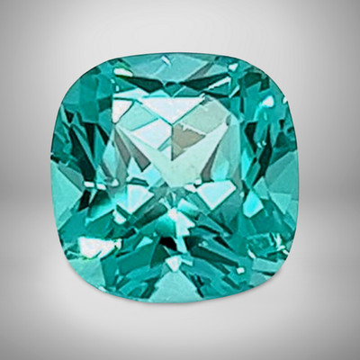 Paraiba Tourmaline Cushion Cut Gemstone 5 Cts - 12 mm Lustrous Loose Gem #