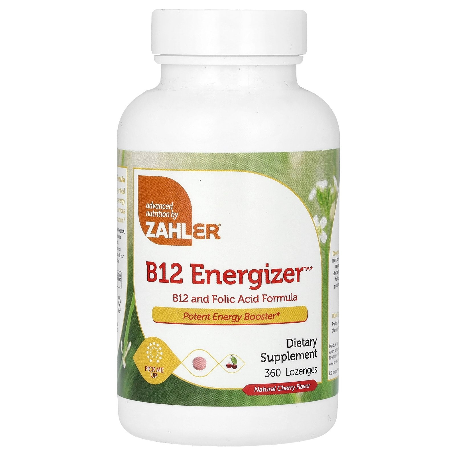 B12 Energizer, формула с витамином В12 и фолиевой кислотой, Натуральная вишня, 360 таблеток
