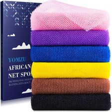 African Net Sponge Exfoliating Bath Pink, Yellow, Purple, Coffee, Blue, Black