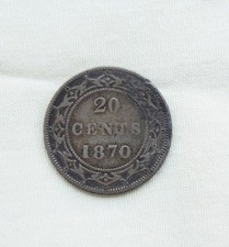 1870 Canadian Newfoundland 20 Cent Silver