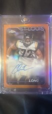 2024 Topps Chrome Chris Long #BA-CLO Orange Refractor Auto variation 11/25 Rams