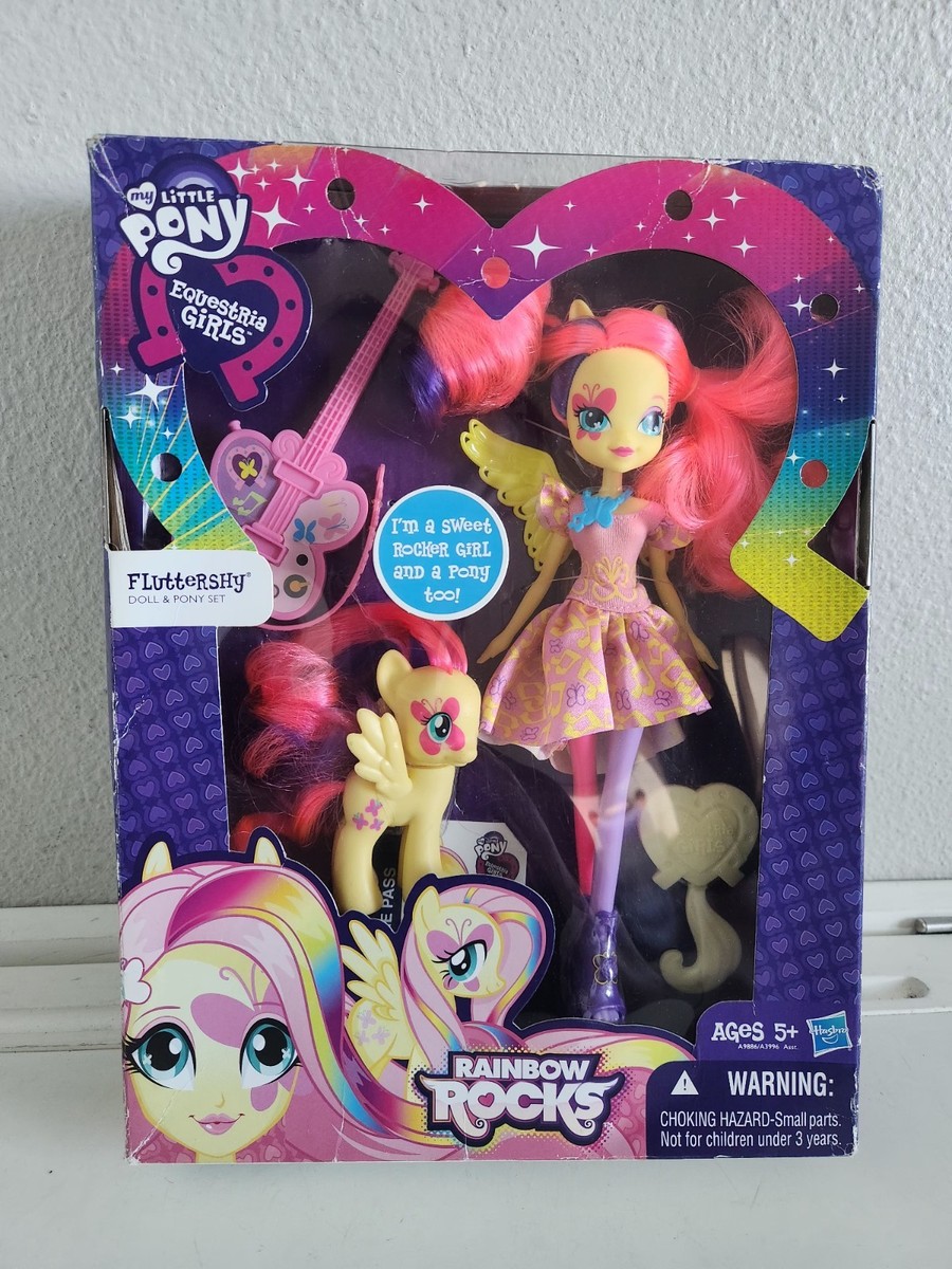 My Little Pony Equestria Girls Rainbow Rocks Fluttershy Doll & Pony Set |  eBay