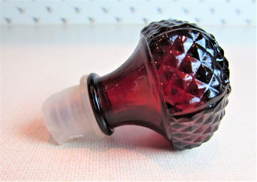 Avon Cape Cod Ruby Red  Cruet with Salt and Pepper Shakers