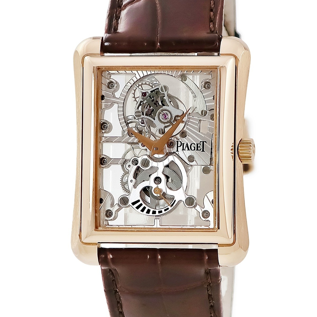 PIAGET Emperador Tourbillon Skeleton G0A29109 18K Pink Gold Solid Rectangu