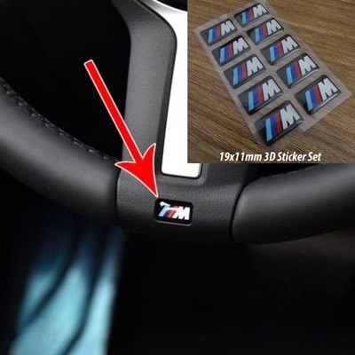 10PCS For BMW M WHEEL STICKER 19x11mm 3D Sticker Set