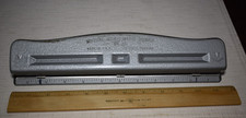 Paper Punch Mutual Spacematic Adjustable Three Hole #23 Heavy Metal USA Mad Men