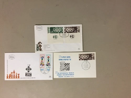 Three Israel CHESS fdc and special cover