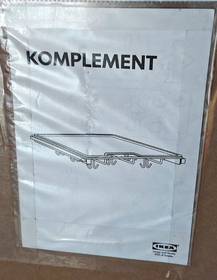 Neu Komplement Ikea ausziehbares Tablett mit Haken Metall 701.181.57