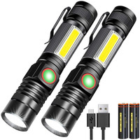 Led Taschenlampe 4 Modi Cob Seitenlicht 3000 Lumen